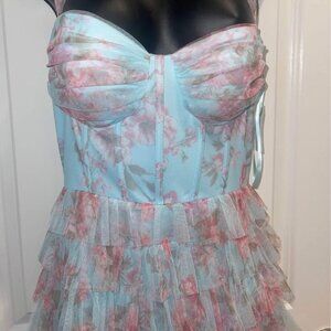 Floral SkyBlue Tule dress